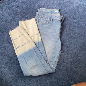 Tie-dye bottom skinny jeans